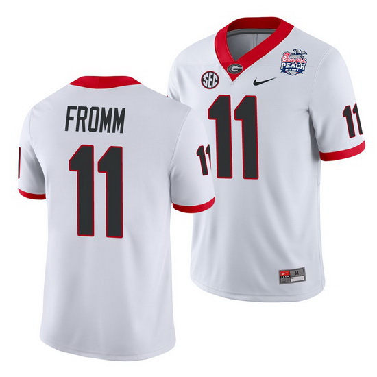 Georgia Bulldogs Jake Fromm White 2021 Peach Bowl College Football Jersey