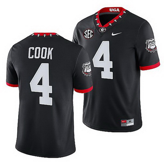 Georgia Bulldogs James Cook Black Mascot 100Th Anniversary Men Jersey