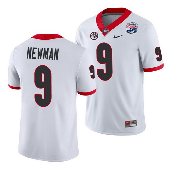 Georgia Bulldogs Jamie Newman White 2021 Peach Bowl College Football Jersey