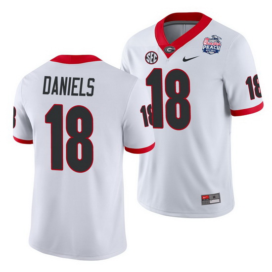 Georgia Bulldogs Jt Daniels White 2021 Peach Bowl College Football Jersey