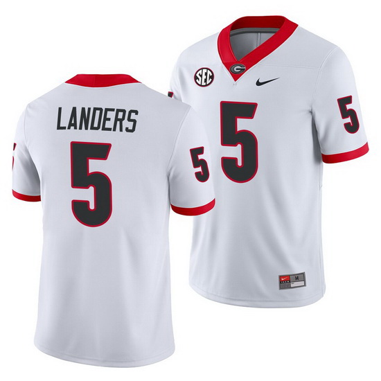 Georgia Bulldogs Matthew Landers White Away Men'S Jersey