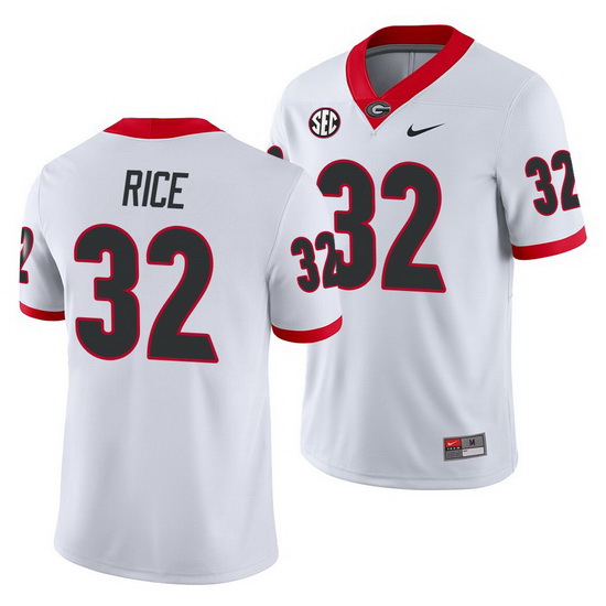 Georgia Bulldogs Monty Rice White Away Men'S Jersey