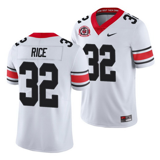 Georgia Bulldogs Monty Rice White College Football Men'S Jersey