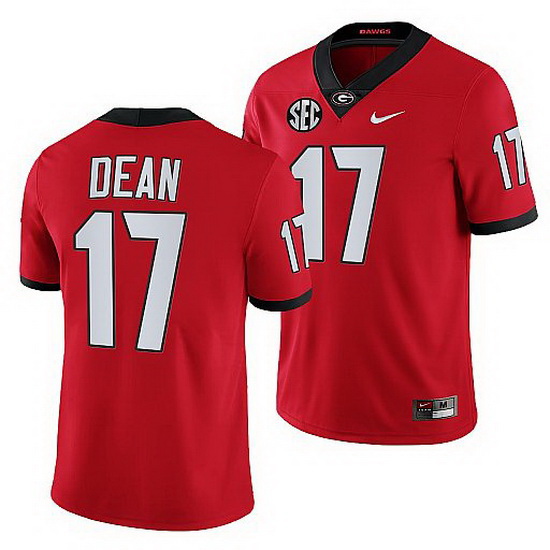 Georgia Bulldogs Nakobe Dean Red College Football Game Jersey 0