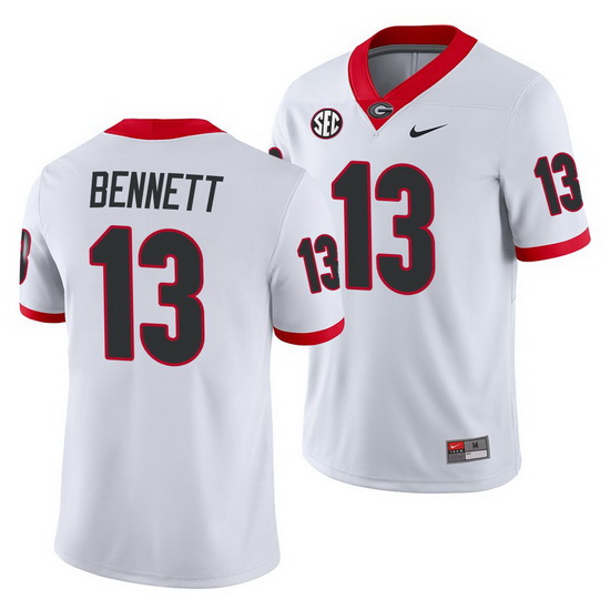 Georgia Bulldogs Stetson Bennett White Away Men'S Jersey