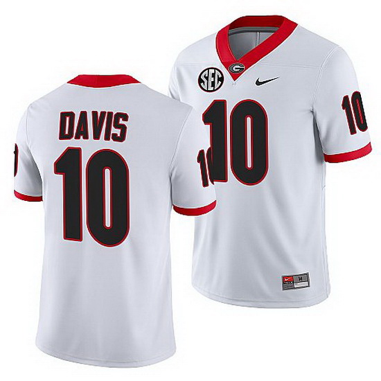 Georgia Bulldogs Thomas Davis White College Football Nfl Alumni Jersey 0