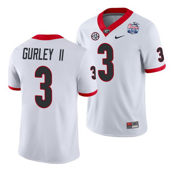 Georgia Bulldogs Todd Gurley Ii White 2021 Peach Bowl College Football Jersey