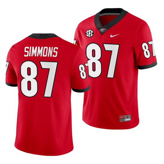 Georgia Bulldogs Tyler Simmons Red Home Men'S Jersey