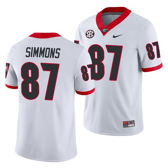 Georgia Bulldogs Tyler Simmons White Away Men'S Jersey