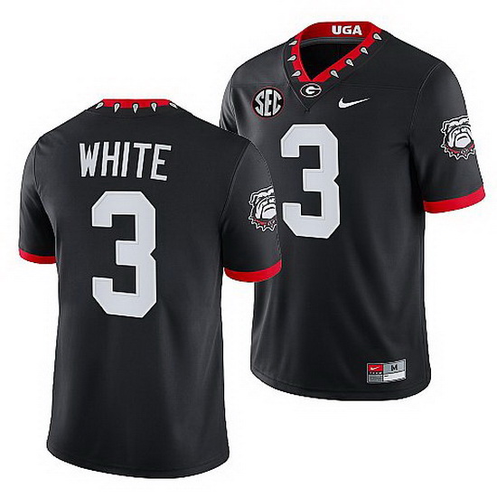 Georgia Bulldogs Zamir White Black Mascot 100Th Anniversary Men Jersey