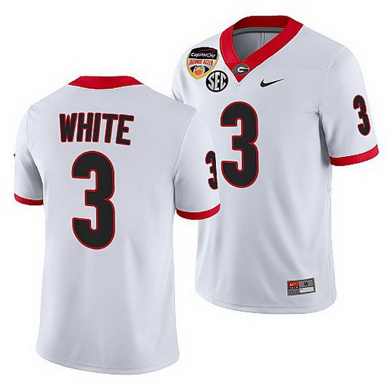 Georgia Bulldogs Zamir White White 2021 Orange Bowl 100Th Anniversary Jersey