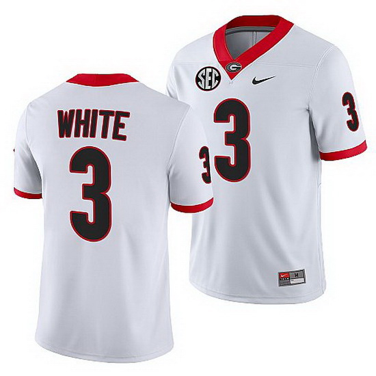 Georgia Bulldogs Zamir White White College Football Game Jersey 0