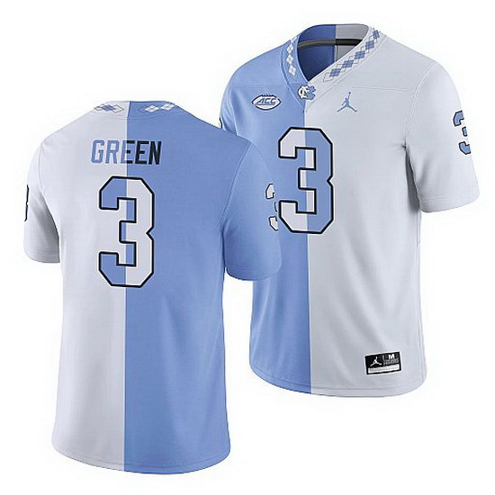 North Carolina Tar Heels Antoine Green College Football White Blue Split Edition Game Jersey