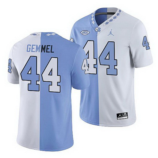 North Carolina Tar Heels Jeremiah Gemmel College Football White Blue Split Edition Game Jersey