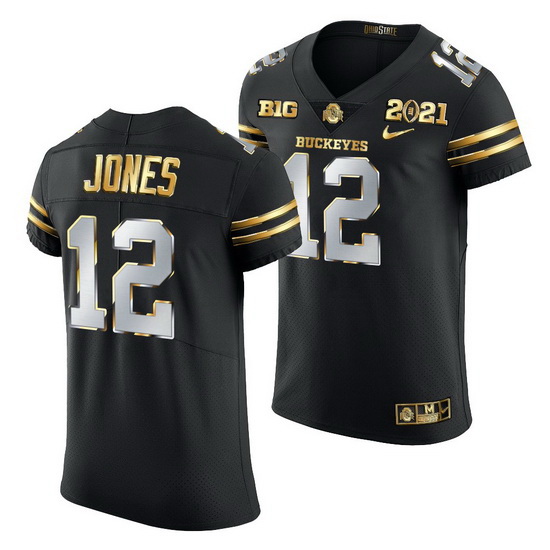 Ohio State Buckeyes Cardale Jones Black 2021 College Football Playoff Championship Golden Authentic 