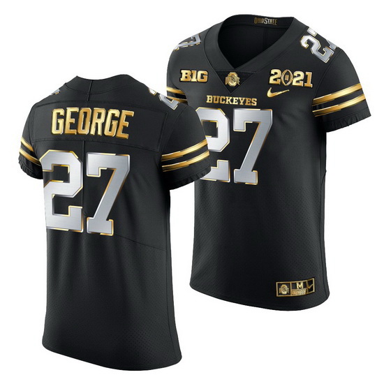 Ohio State Buckeyes Eddie George Black 2021 College Football Playoff Championship Golden Authentic J