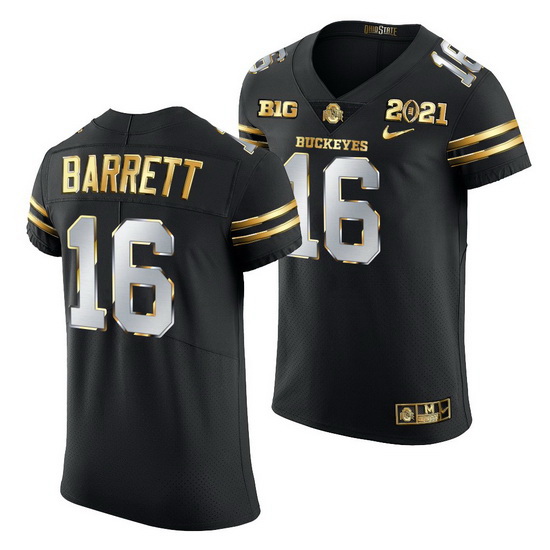 Ohio State Buckeyes J.T. Barrett Black 2021 College Football Playoff Championship Golden Authentic J