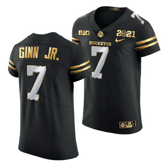 Ohio State Buckeyes Ted Ginn Jr. Black 2021 College Football Playoff Championship Golden Authentic J