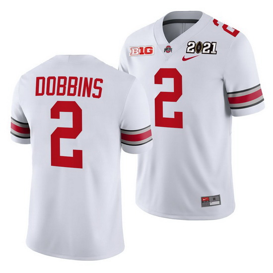 Ohio State Buckeyes J.K. Dobbins White 2021 Sugar Bowl Champions College Football Playoff College Fo