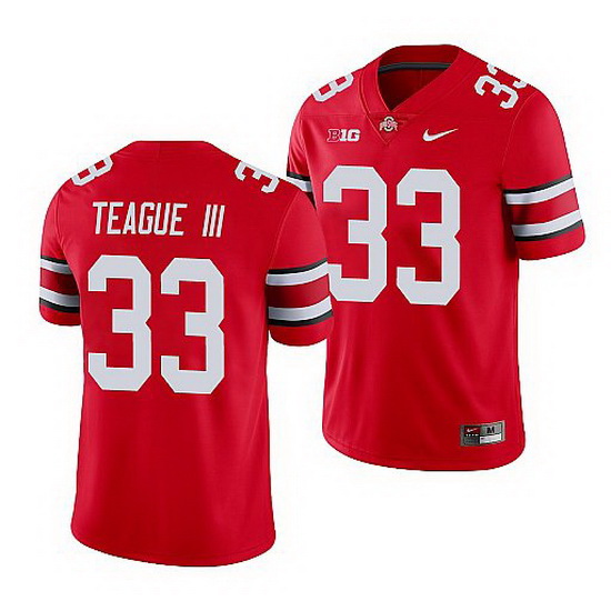 Ohio State Buckeyes Master Teague Iii Scarlet Game Men'S Jersey 