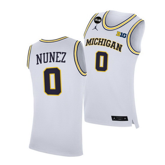 Michigan Wolverines Adrien Nunez 2021 Big Ten Regular Season Champions Blm White Jersey