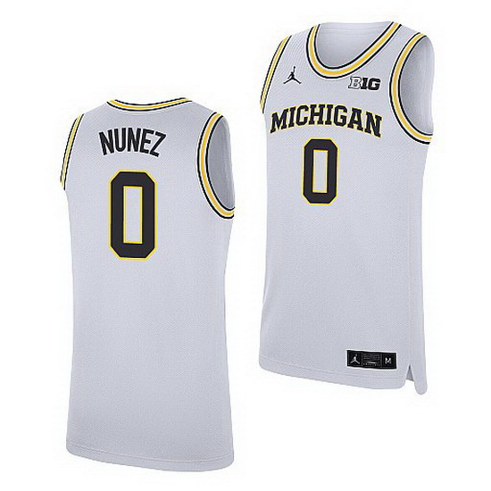 Michigan Wolverines Adrien Nunez White Replica Jersey