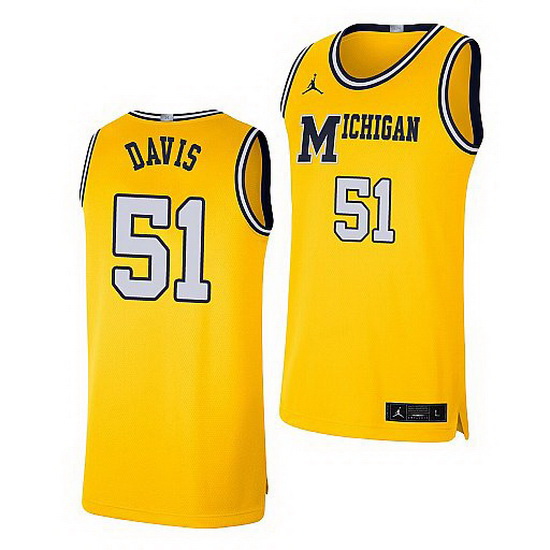 Michigan Wolverines Austin Davis Maize Retro Limited Basketball Jersey