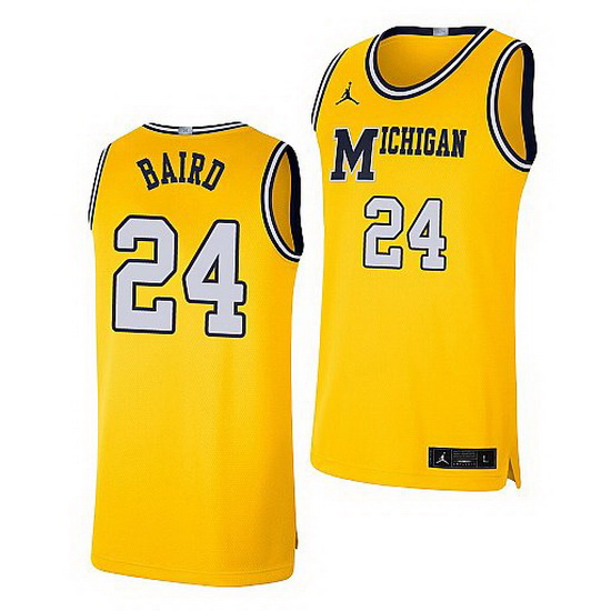 Michigan Wolverines C.J. Baird Maize Retro Limited Basketball Je
