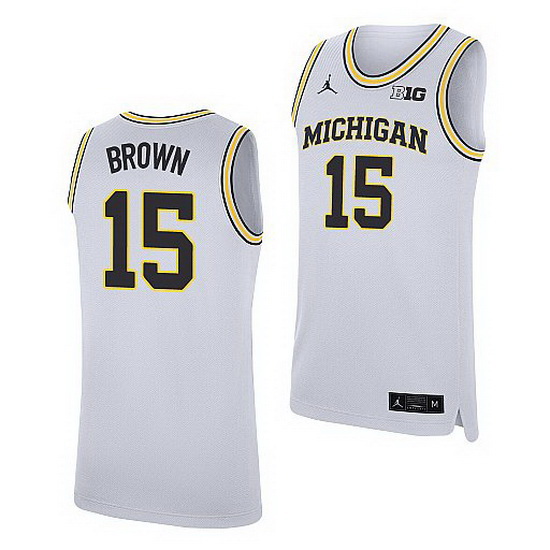 Michigan Wolverines Chaundee Brown Jr White Replica Jersey