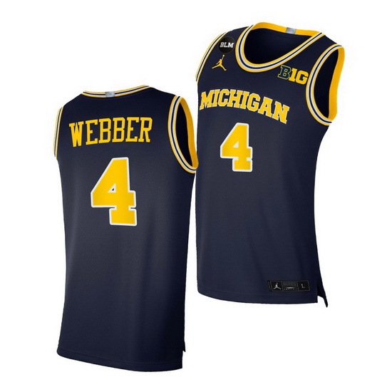 Michigan Wolverines Chris Webber Navy Blm Social Justice Jersey