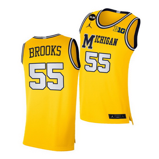 Michigan Wolverines Eli Brooks Yellow Blm Social Justice Men Jer