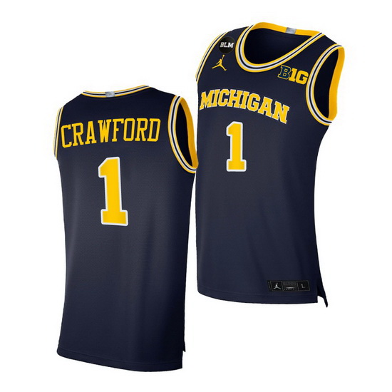 Michigan Wolverines Jamal Crawford Navy Blm Social Justice Jerse