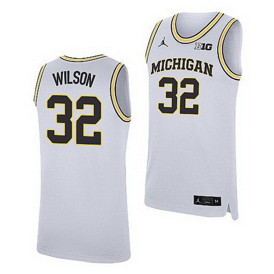 Michigan Wolverines Luke Wilson White Replica College Basketball