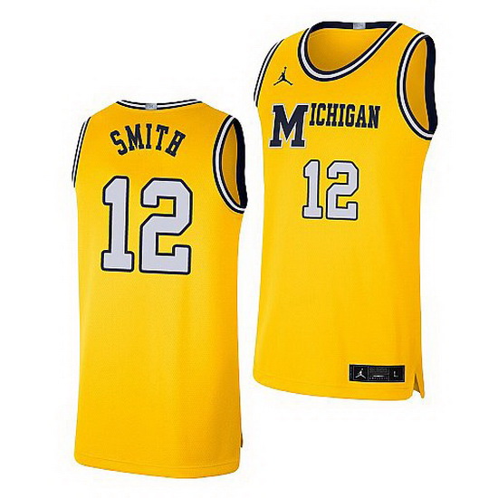 Michigan Wolverines Mike Smith Maize Retro Limited Basketball Je