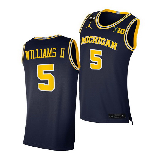 Michigan Wolverines Terrance Williams Ii 2021 Big Ten Regular Season Champions Blm Navy Jersey