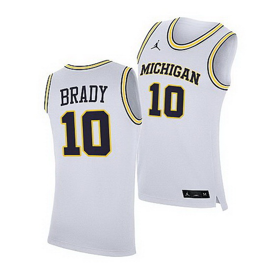 Michigan Wolverines Tom Brady White College Basketball Honorary 