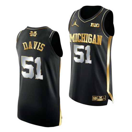 Michigan Wolverines Austin Davis 2021 March Madness Golden Authentic Black Jersey