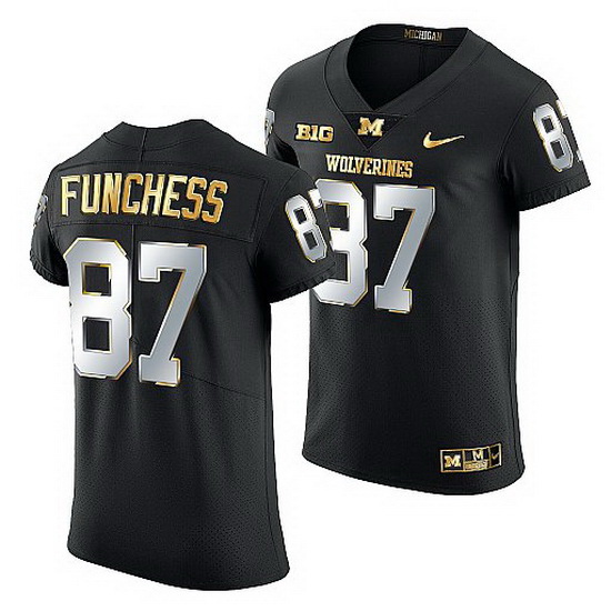 Michigan Wolverines Devin Funchess Golden Edition Nfl Alumni Black Jersey