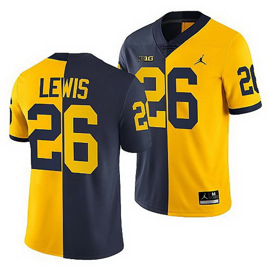 Michigan Wolverines Jourdan Lewis Navy Maize Split Edition Nfl A