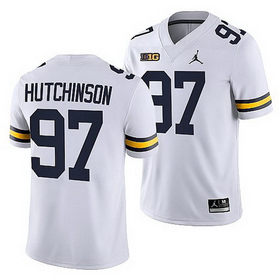 Michigan Wolverines Aidan Hutchinson White College Football Men Jersey