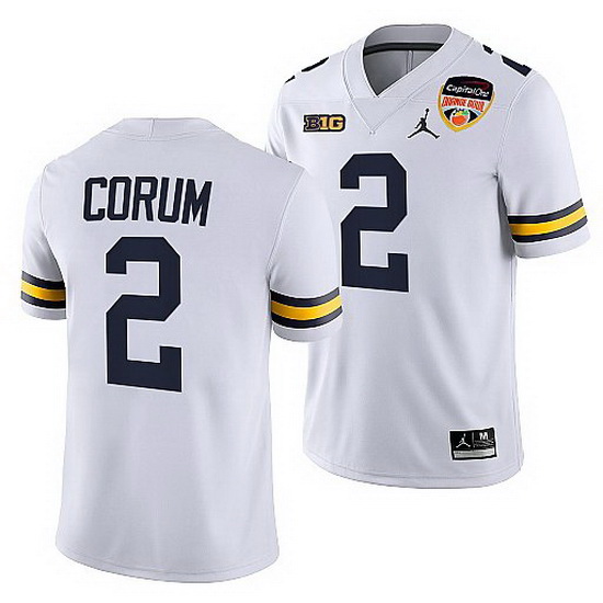 Michigan Wolverines Blake Corum White 2021 Orange Bowl College Football Playoff Jersey