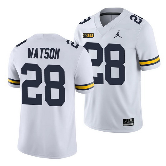 Michigan Wolverines Brandon Watson White College Football Men'S Jersey