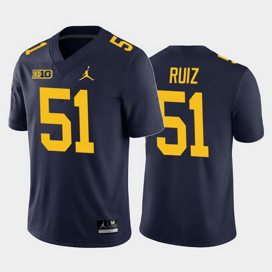 Michigan Wolverines Cesar Ruiz Navy Home Men'S Jersey