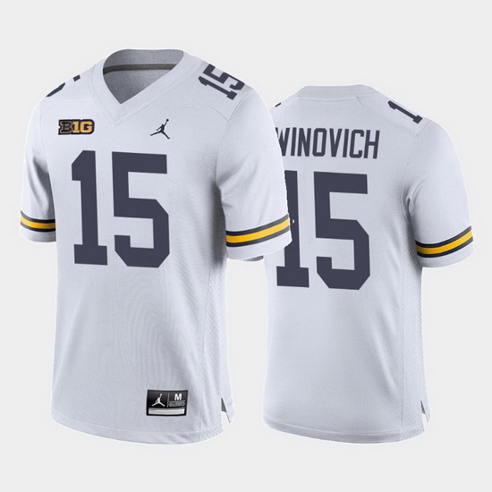 Michigan Wolverines Chase Winovich White Away Men'S Jersey