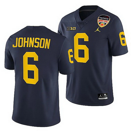 Michigan Wolverines Cornelius Johnson Navy 2021 Orange Bowl Coll