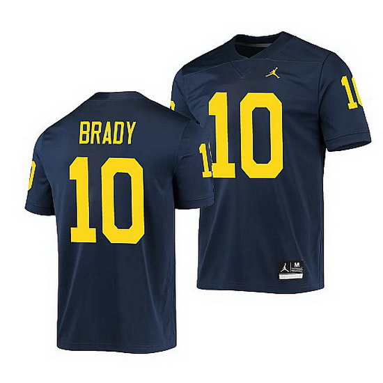 Michigan Wolverines Tom Brady Navy Game Men'S Jersey