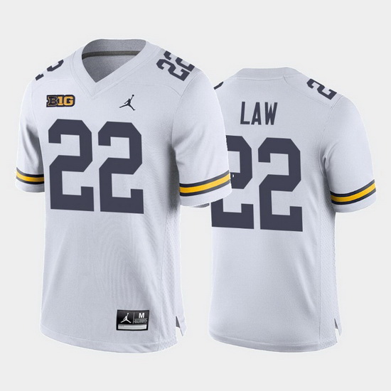 Michigan Wolverines Ty Law White Away Men'S Jersey