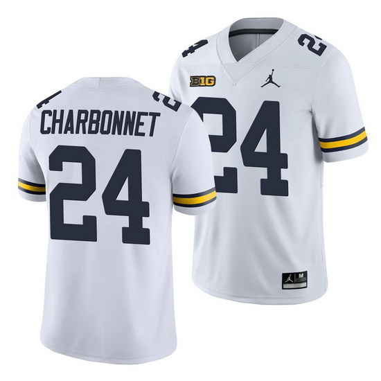 Michigan Wolverines Zach Charbonnet White College Football Men'S