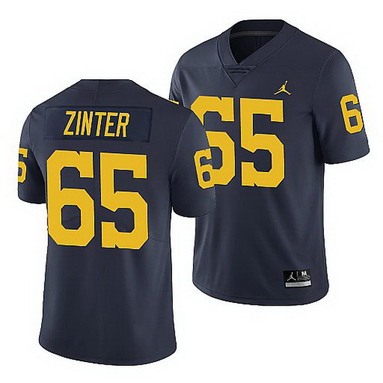 Michigan Wolverines Zak Zinter Navy Limited Men'S Jersey