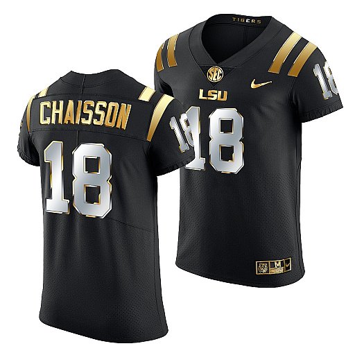 Lsu Tigers K'Lavon Chaisson Golden Edition Elite Nfl Black Jersey